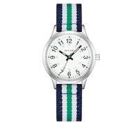 CIVO Montre Enfant Fille Garcon 5-14 Ans: Analogique Cadran Facile à Lire avec Grands Chiffres - Montre d'apprentissage Étanche Bracelet en Nylon Vert Blanc - Cadeaux d'anniversaire pour Enfants