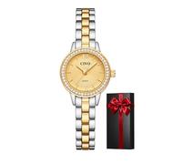 CIVO Montre Femme Acier Inoxydable: Vintage Montre Dorée Cadran Guilloché Analogique avec Diamant - Montres Etanche Petit Quartz pour Femmes - Cadeau Parfait pour Femme Fille