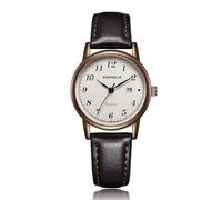 CIVO Montre Femme Fille Cuir: Marron Analogique Minimalist Design Calendrier