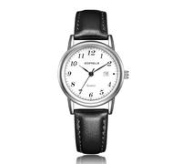 CIVO Montre Femme Fille Noir: Minimalist Cuir Analogique Design Calendrier
