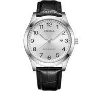 CIVO Montre Homme Bracelet Cuir Étanche Montre pour Homme Calendrier Lumineux Analogique Quartz Montre Classique Entreprise Montre Bracelet Argenté Cadran Cadeau Homme