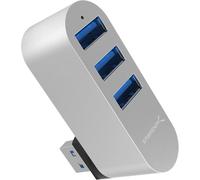 CIVV-Hub Usb,Adaptateur Usb 3.2 Orientable À 90°/180°,Data Hub Usb 3 Ports,Aluminium Usb Multiport Pour Macbook,Mac Pro/Mini,Imac,Surface Pro,Xps,Notebook Pc,Clés Usb,Etc. (Hb-R3Mc)