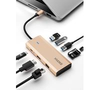 CIVV-Hub Usb C 8 En 1,Adaptateur Multiport Usb C En Aluminium Station D'Accueil Usb C Avec Hdmi 4K @ 60Hz,Pd 100W,Ethernet 1000M,Lecteur De Carte Sd/Tf Pour Macbook Ipad Dell/Hp Laptop Rose