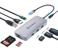 CIVV-Hub Usb C,Station D'Accueil 9 En 1 Avec 100W Pd,4K@30Hz Hdmi,3 X Usb 3.0 5Gbps,Connecteur Audio 3,5Mm,Rj45 Ethernet,Lecteur De Carte Sd/Tf Pour Souris,Clavier,U Disk,Flash Drive,Mobile