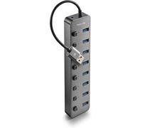 CIVV-Ihub 8 - Hub Usb 3.0 À 8 Ports Avec Interrupteurs Indépendants,Vitesse De Transfert 5 Gbps,Adaptateur Secteur 5V/3A,Compatible Avec Pc/Mac,Design Compact,Plug And Play