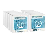 CIXILDTS Lot de 36 classeurs ronds de 3,8 cm, durables à 3 anneaux de 3,8 cm, blanc