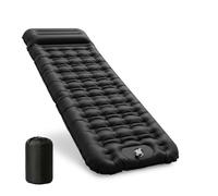 CIXMUS Matelas Camping Gonflable 12 cm, Résistant à l'eau, D'épaisseur Matelas Gonflable Ultra Léger avec Pompe à Pied et Oreiller Intégré, Idéal pour Randonnée/Trekking/Plage/Tente - Gris Foncé