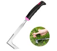 CIYIN Désherbeur Manuel en Acier Inoxydable, Outils de Désherbage avec Manche Ergonomique, Grattoir de Désherbage, Couteau Grattoir de Jardin, Outil Jardin pour Enlever Mousse & Mauvaises- Rose Rouge