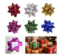 CIYIN Fiocchi Regalo Fiocchi Decorativi Autoadesivi 4 pollici, Effetto Laser, 6 Colori diversi, 5 pezzi per Colore, Totale 30 pezzi.