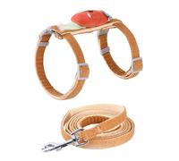 CIYODO 1 Ensemble Laisse de Chat Harnais Animal de Compagnie Rose Petit Collier calmant pour Chat Chaton de Compagnie Corde de contrôle pour Animaux de Compagnie Acier Inoxydable Orange