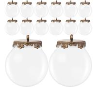 CIYODO 10 Ensembles Pendentif Globe Verre en Verre Transparent Légers avec Bases pour Décoration de Sapin de Noël et Création Artisanale