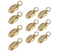 CIYODO 10 Pcs Pendentifs Coquillage Doré en Acier Inoxydable avec Trou Suspendu, Accessoires Bijoux pour Colliers, Utilisables lors des Enterrements de Vie de Jeune Fille