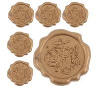 CIYODO 10 pièces Autocollants Cachet de Cire Vintage Sceau Adhésif pour Enveloppes Invitations Mariage Cartes Décoration Noël Motif Relief Bronze