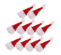 CIYODO 10 Pièces Bonnet de Noël pour Bouteille de Vin Couvre Bouteille Forme de Chapeau Cache Bouchon pour Vin Cava et Décoration Festive de Table
