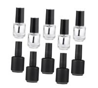 CIYODO 10 pièces Flacon Vernis Ongles Vide Verre avec Pinceau pour Stockage et Distribution de Vernis à Ongles Transparent et Noir Mat Compact et Léger pour Usage Domestique et
