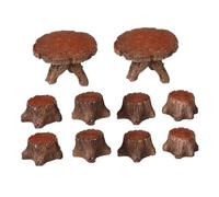 CIYODO 10 Pièces Miniature Resin Table and Chair Set Nature Inspired Micro Landscape Decoration Dollhouse Furniture for Garden and Outdoor Craft