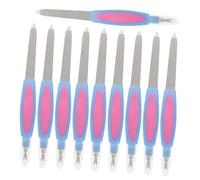 CIYODO 10 pièces Nail Art Files Double-sided Stainless Steel Grinding Rods Manicure Pedicure Tools For Professional Nail Care And Precise