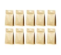 CIYODO 10 Pièces Sachet Auto-scellant en Papier Kraft à Fermeture Éclair, Étanche et Réutilisable pour Emballage Alimentaire, Rangement à Domicile de Biscuits et Bonbons
