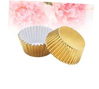 CIYODO 100 Pièces Caissettes Cupcake Aluminium Épaissi Doré Moules à Mini Gâteaux et Muffins Jetables pour et Anniversaires