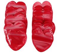 CIYODO 100 Pièces Lot de 100 Sachets Refermables en Plastique Rouge de Cœur, Pochettes à Bijoux Auto-fermantes Anti-ternissement, Petit Paquet de Rangement Polyvalent pour Bijoux, Bonbons