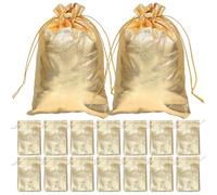 CIYODO 100pièces Cordon Dorés pour Bijoux Pochettes Cadeaux Pratiques pour Bonbons et Petits Objets Lot de Compacte et Légère pour Rangement Festif