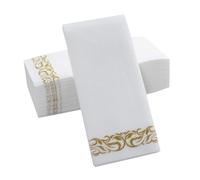 CIYODO 100pièces Serviettes De Table Papier Blanches Et Jetables Pour Mariages Anniversaires Cocktails