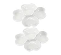 CIYODO 10pièces Bols Céramique Forme De Cœur De Petites Coupelles à Sauce Pour Condiments Desserts Et Apéritifs