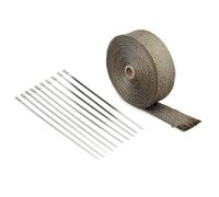 CIYODO 10pièces Protection Thermique Pour Échappement Titane Avec Attaches Inox Bande Isolante Résistante à Abrasion Chaleur Température Pour Voiture Et Moto