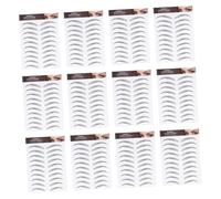 CIYODO 12 feuilles Autocollants Sourcils Imperméables Réalistes Pochoir Faux Sourcils Naturels pour Maquillage Rapide et Réutilisable
