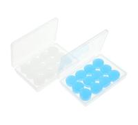 CIYODO 12 Paires Bouchons Oreilles Silicone pour Sommeil de Bruit Réutilisables Confortables pour Concerts Sommeil Natation et Voyages Adaptés Aux Adultes Bleu et Transparent