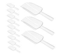 CIYODO 12 pièces Pelle à Glace Plastique Transparent Réutilisable Cuillère Multi-usage pour Bonbons Glace Riz Sucre Buffet et Cuisine Poignée Ergonomique Confortable