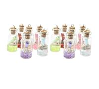 CIYODO 12pièces Pendentifs Mini Bouteille Résine Transparente DIY Flacon Vide Décoratif pour Bijoux et Porte-clés Couleur Aléatoire