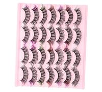 CIYODO 14 paires Grappes de Cils Colorés D-curl Extensions de Cils Imitation Multi-couches Légères et Confortables pour Usage Professionnel et Personnel