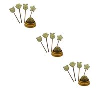 CIYODO 15 Pièces Chat Doux Jouets pour Chats à Mâcher d'herbe à Chat Jouet pour Chat Bâtonnets à Mâcher pour Chat Jouets De Dentition Chaton Sucette à l'herbe à Chat Green en Bois