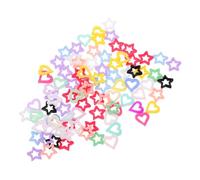 CIYODO 150 Pièces Breloques Ongles Résine Colorée Cœur Étoile Nail Charms Manucure DIY Femmes Filles Décorations Stylées