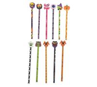 CIYODO 18 Pcs Lot de Crayons Halloween pour Garçon Fille Crayons à Dessin Bois Solides et Pratiques Multi Usages pour Écriture et Peinture Scolaire pour Fête