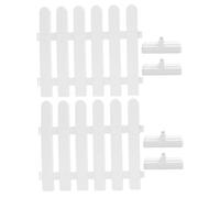 CIYODO 1Ensemble Clôture de Jardin PVC avec Base Décoratif pour Bordure de Pelouse Aménagement Floral et Séparation Espace avec Bases Rectangulaires