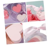 CIYODO 2 ensembles Éponge Maquillage Forme de Cœur Lavable Réutilisable pour Fond de Teint Poudre et Pratique pour Usage Quotidien