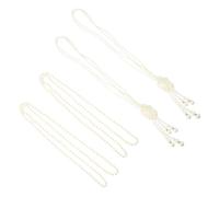 CIYODO 2 Ensembles Long Collier de Perles Blanc Multicouche | Surface Lisse Résistante à Rouille, Style Rétro Superposé, Accessoire Élégant pour Bureau, Soirée, Automne Hiver et Présents