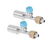 CIYODO 2 Pièces Adaptateur Aluminium pour Tuyau de Réfrigérant Ac avec Valve de Pression Détachable Connecteur Droit pour Compresseur Air Raccord de Sécurité Polyvalent pour Entretien