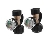 CIYODO 2 Pièces Adaptateur de Réservoir Gaz avec Jauge Manomètre Intégré Connecteur Laiton Sécurisé Indicateur Niveau Pression pour Cylindres BBQ Camping Chauffage