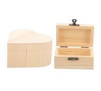 CIYODO 2 Pièces Boîte Bois Naturelle à Décorer Coffret de Rangement DIY Personnalisable pour Bijoux et Petits Objets Coffre Pin Non pour Décoration et Organisation