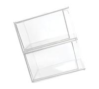 CIYODO 2 pièces Boîte de Rangement Plastique Transparente Organisateur Cosmétique Empilable pour Cosmétiques Maquillage à Lèvres et Petits Accessoires et Pratique pour Maison et Bureau