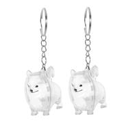 CIYODO 2 Pièces Boîte Porte-clés pour Poils Animaux Coffret Commémoratif Transparent Forme de Chien Accessoire Élégant pour Clés et Sacs Conservation Sécurisée des Souvenirs de Poils de