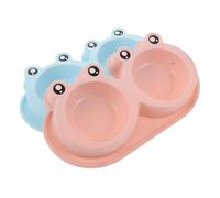 CIYODO 2 Pièces Bol Double pour Animaux Surélevé Antidérapant Design Grenouille Bol pour Eau et Nourriture Sèche ou Humide pour Chats Errants et Chiens Base Stable pour Usage Intérieur et