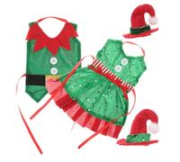 CIYODO 2 Pièces Cache Bouteille avec Chapeaux Housses Décoratives Rouge et Vert pour Bouteilles de Vin Accessoires Festifs pour