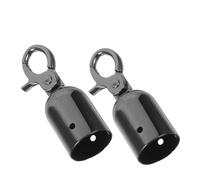 CIYODO 2 Pièces Capuchons de Corde Métal Fixation Robuste avec Crochet Pince Homard pour Cordons de Guidage et Équipements de Finition Noire Lot