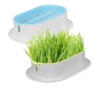 CIYODO 2 Pièces Coffret Herbe à Chat Hydroponique Trousses Planteur d'herbe à Chat Hydroponique Pot De Plantation d'herbe à Chat Herbe à Chat pour L'intérieur Usine Basé Plastique