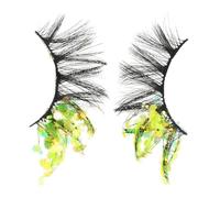 CIYODO 2 Pièces Faux Cils Colorés Lumineux pour Maquillage Paillettes Effet et Naturel et Faciles à Porter