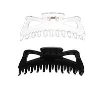 CIYODO 2 pièces Lot Pinces Cheveux Épaisses Grandes Griffes pour Femmes Accessoires Coiffure Chignon Maintien Cheveux Épais ou Fins Clips Coiffants Noirs et Transparents